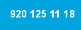 920 125 11 18 920 125 11 18